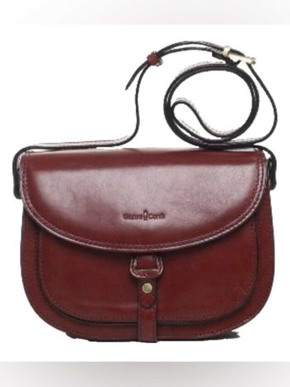 Gianni Conti Burgundy Leather Crossbody Bag
